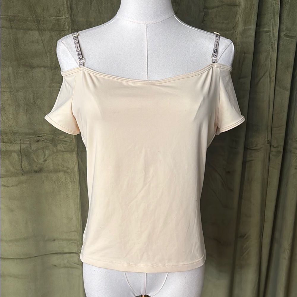 Fendi Cream cold shoulder top, S
